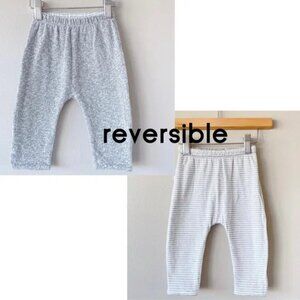 GAP sweatpant reversible 0-3m marled salt & pepper unisex grey & white
